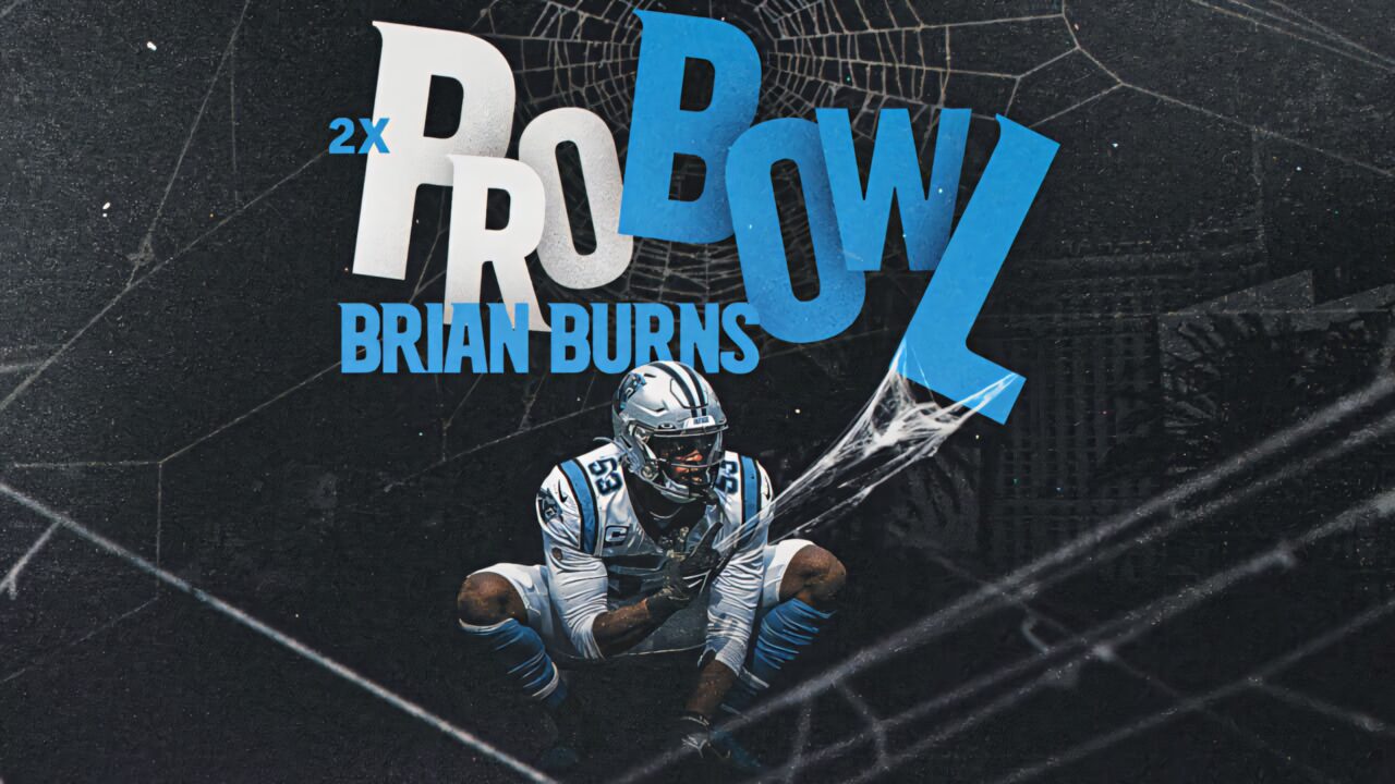 Brian Burns 2x Pro Bowl Carolina Panthers Action Wallpaper Background — free download