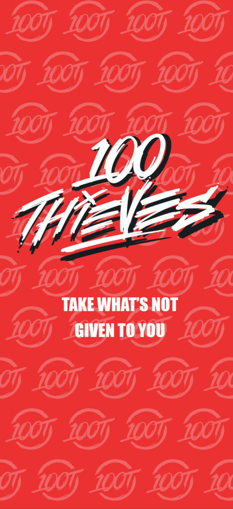 Hundred Thieves: A Stylish iPhone Wallpaper Showcasing a Subtle Logo Pattern and a Bold Centerpiece