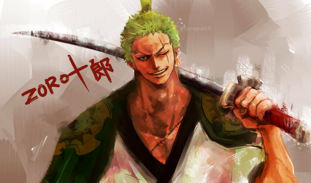 HD 1080p Wallpaper: Roronoa Zoro from One Piece in Stunning Anime Background