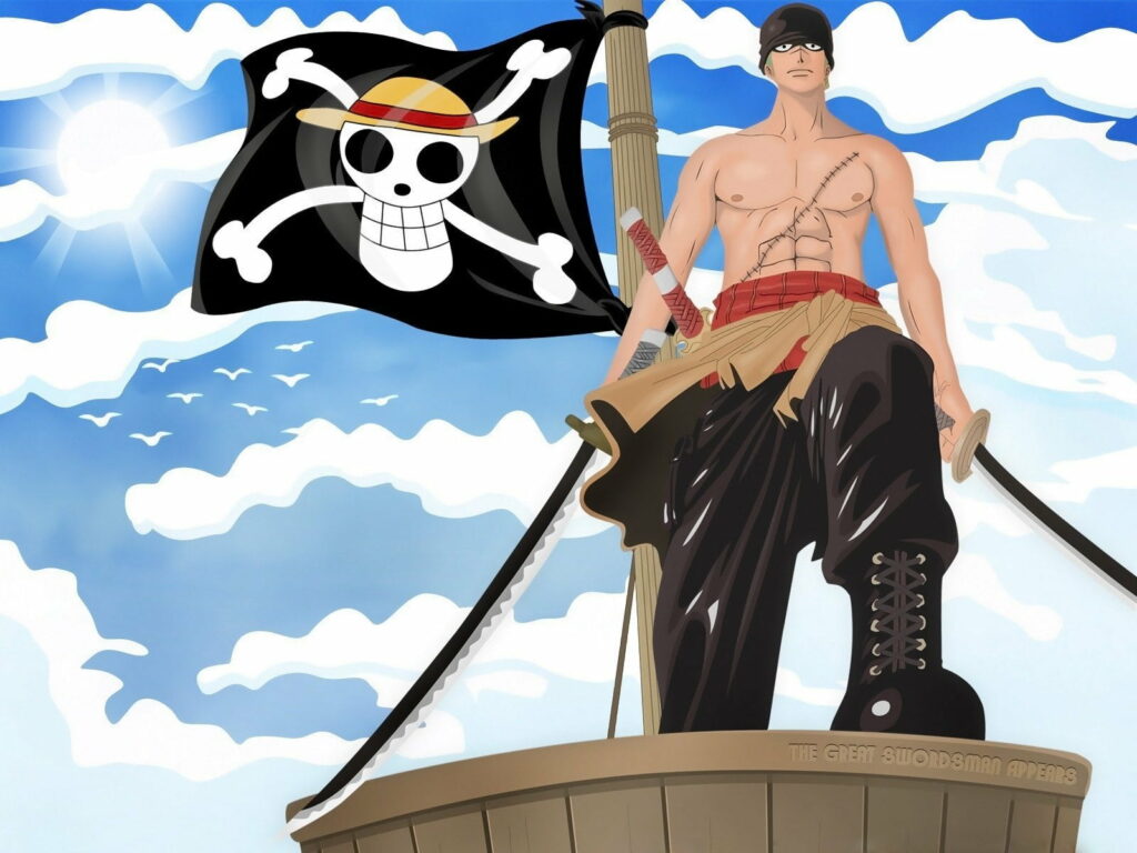 Slicing Through the Screen: 1080p HD Anime Wallpaper featuring One Piece's Roronoa Zoro
