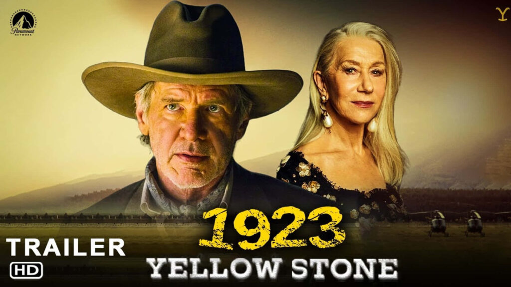 1923 Show Poster: Scenic Yellowstone Wallpaper with Key Characters