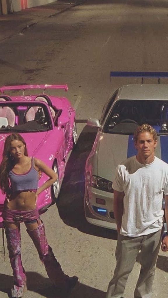2 Fast 2 Furious wallpaper with Devon Aoki Paul Walker pink Honda S2000 silver Skyline GT-R