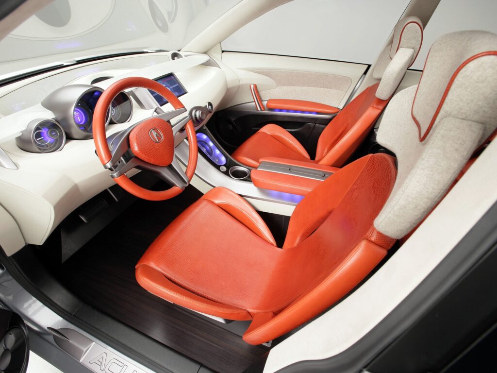 2005 Acura RD-X Concept Car Interior: Bold Red Leather & Futuristic Design Wallpaper