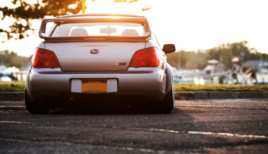2005 Silver Subaru Impreza STI Wallpaper - Sporty Outdoor Beauty