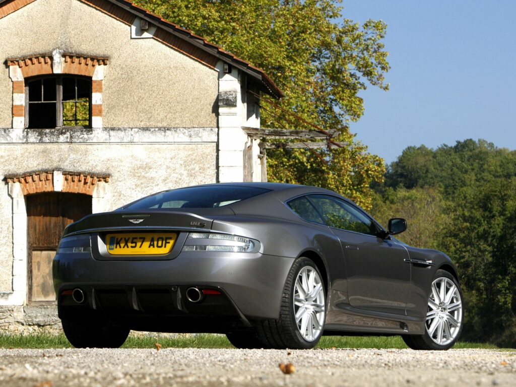 Stunning Gray 2008 Aston Martin DBS: Elegant Car Meets Nature Wallpaper