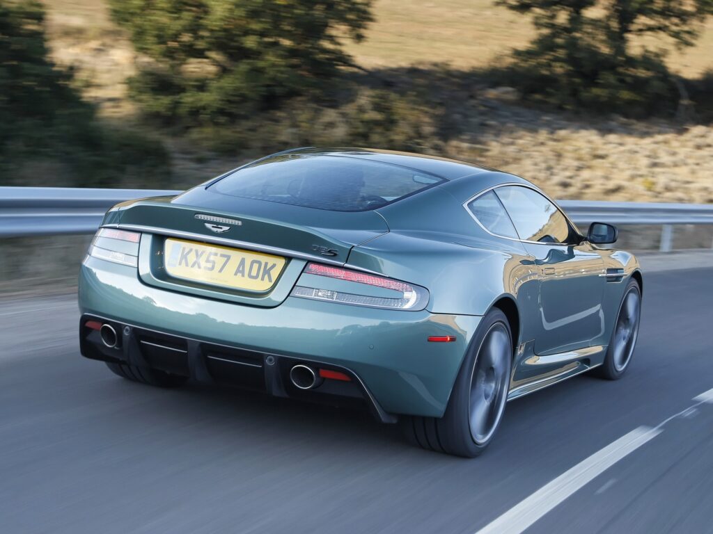 2008 Aston Martin DBS in Sleek Green - Rear View Wallpaper