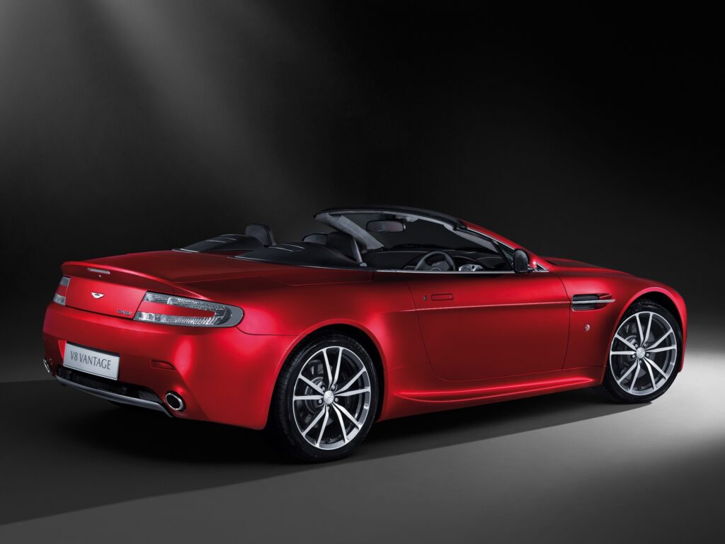 Sleek 2008 Aston Martin V8 Vantage Cabriolet in Striking Red Wallpaper