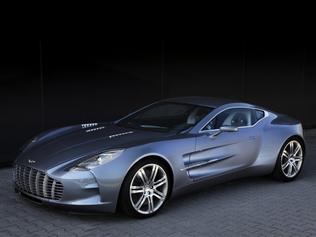 2009 Aston Martin One-77 Blue Metallic Wallpaper - Elegant Sports Car