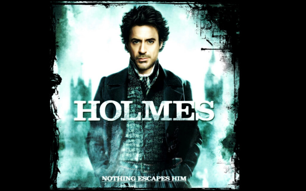 “2009 Sherlock Holmes Movie Poster Wallpaper: Iconic & Atmospheric”