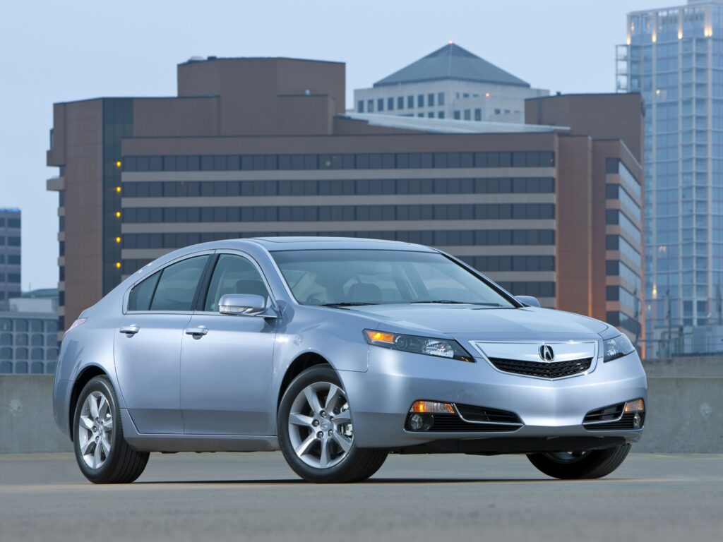 2011 Acura TL Blue Metallic in Urban Setting - Stunning Side View Wallpaper