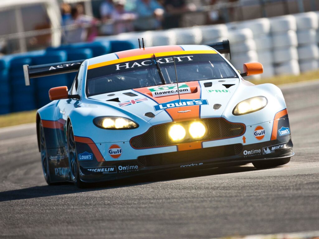 2012 Aston Martin V8 Vantage Racing Livery Front Wallpaper