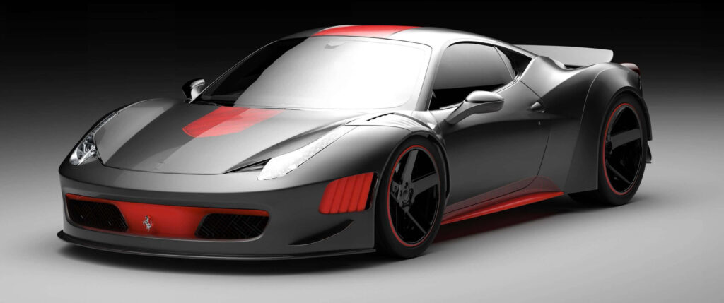 2012 Ferrari 458 Italia grey red aerodynamic sports car sleek design wallpaper background