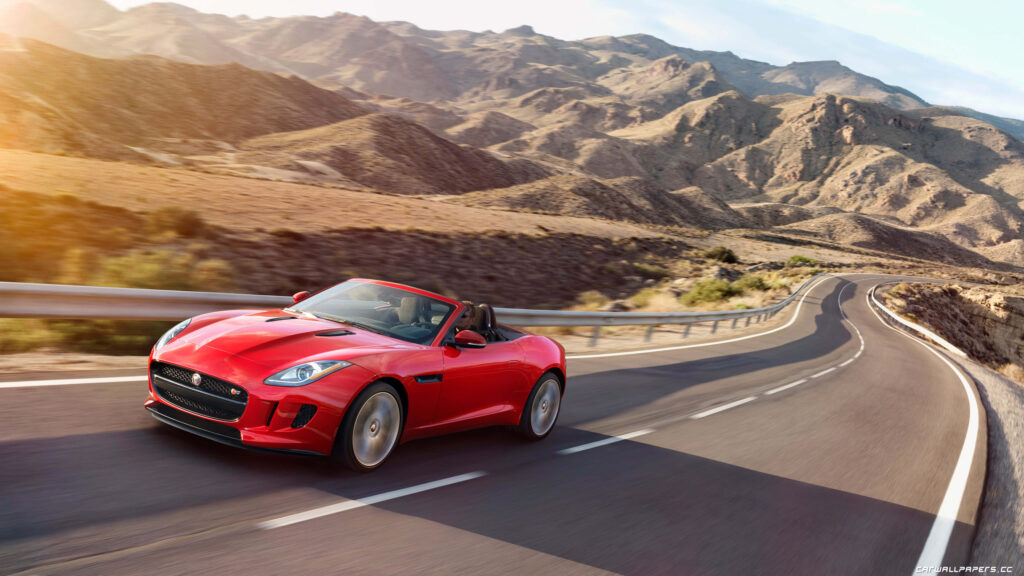 Stunning 2014 Jaguar F-Type Convertible - Scenic Mountain Wallpaper