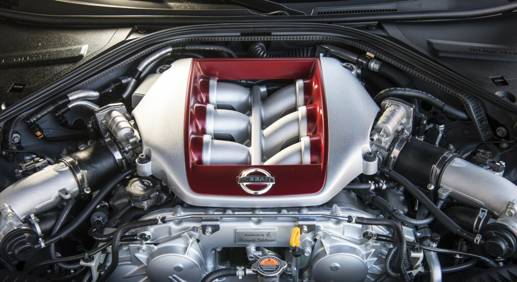 The Powerful Heartbeat: 2017 Nissan GT-R Unleashing Its Engine's Magnificence Wallpaper