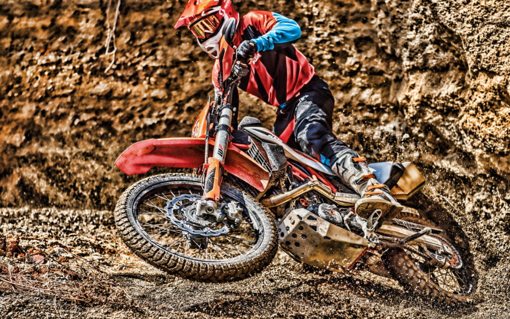 Adrenaline Rush: Conquering the Off-Road Terrain on the 2019 KTM 690 Enduro R Wallpaper
