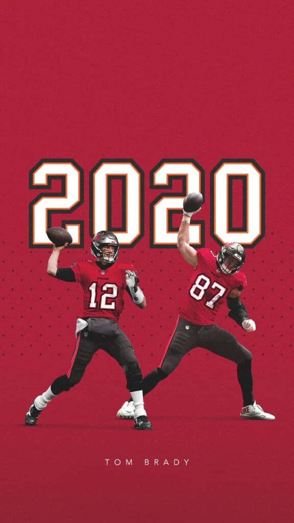 Tom Brady Buccaneers Wallpaper 2020: Bold Action in Red Background