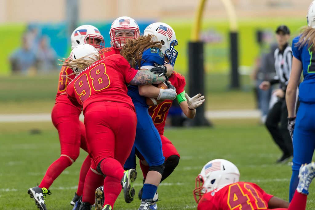 Intense Women's Flag Football Action - 2022 World Games Wallpaper