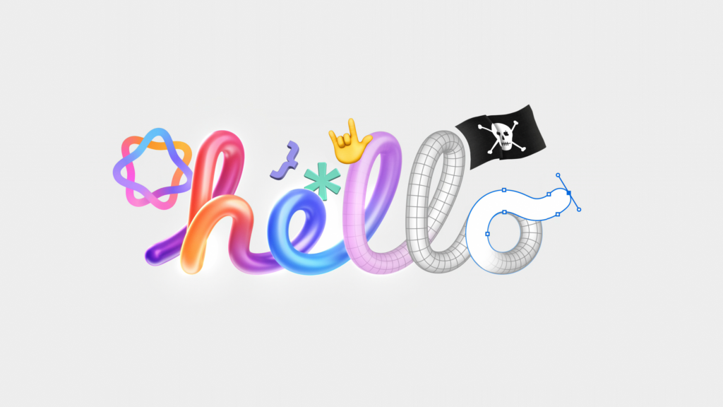 Apple MAC Event 2024: Vibrant 'Hello' Wallpaper with Creative Elements