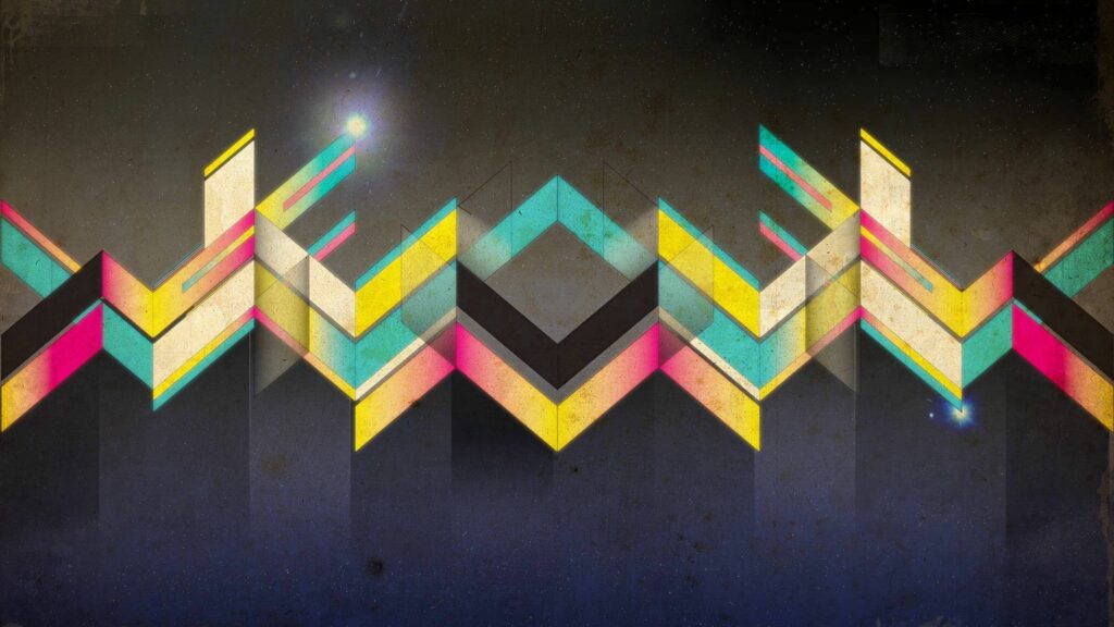 Vibrant 2560x1440 Wallpaper: Colorful Geometric Patterns on Dark Background