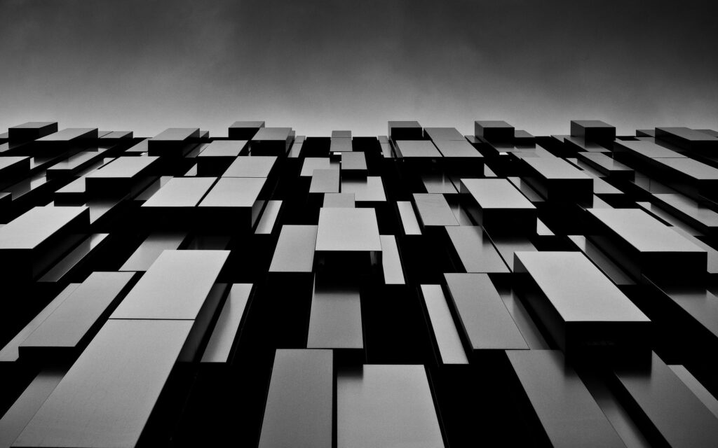 Dynamic Geometric Prism Wallpaper 2560x1600 - Monochrome Design
