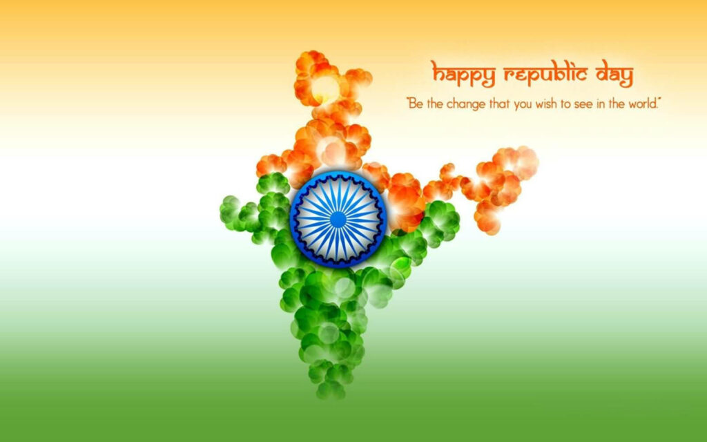 Chakra of Patriotism: Celebrating India's Republic Day with an Abstract Map Design Wallpaper