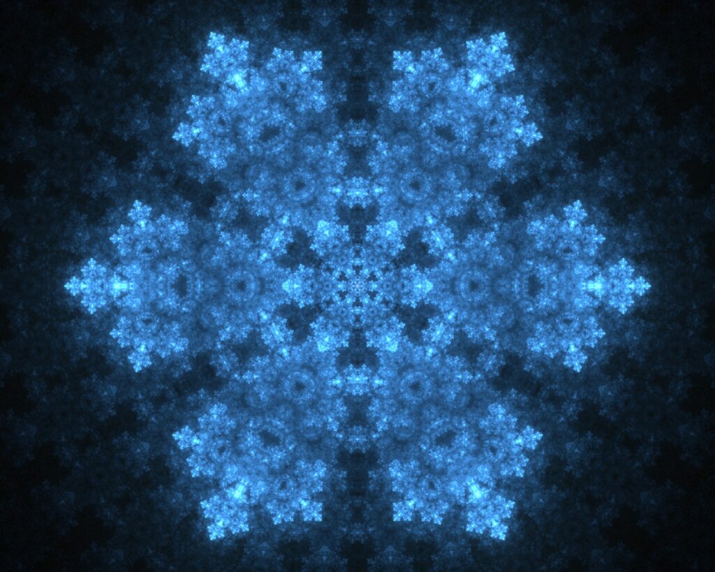 Mesmerizing Blue Snowflake Abstract Wallpaper - 3200x2560 Background