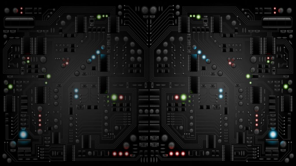 Futuristic 3D Circuit Board Wallpaper - High-Tech Background Art