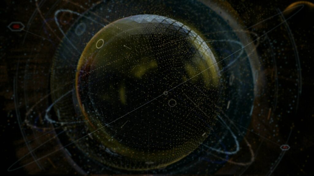 Abstract Atom Sphere Wallpaper: Scientific Complexity Background 3840x2160