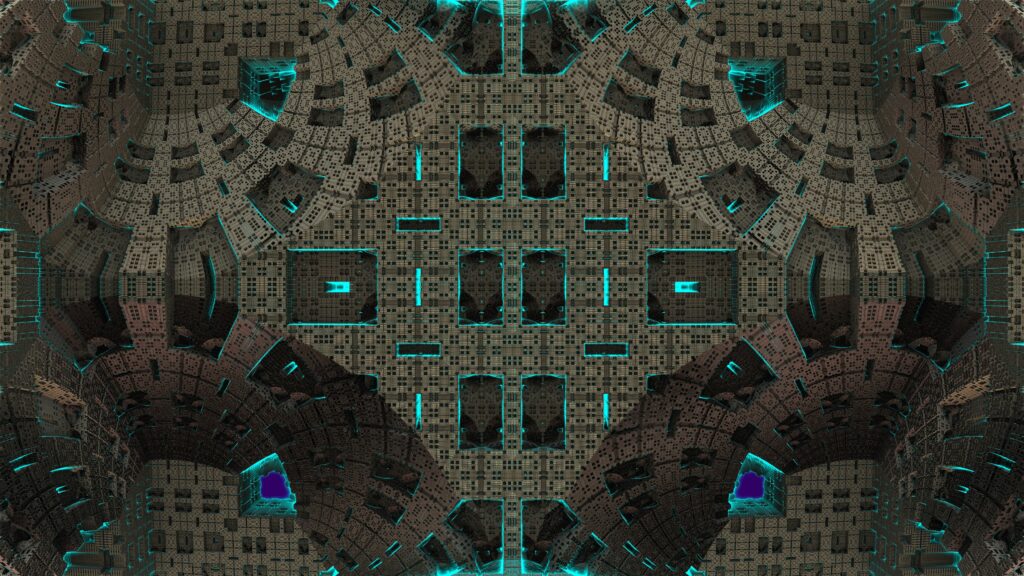 3840x2160 Abstract Geometric Wallpaper with Glowing Green Hues