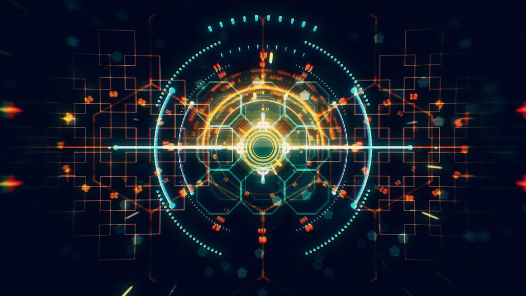 Futuristic Glowing Geometric Hologram Wallpaper - 3840x2160 Background