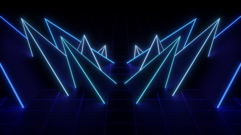Electrifying Blue Neon Geometric Wallpaper - 3840x2160 Background