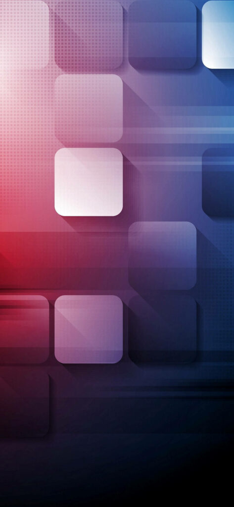 3D Floating Squares Wallpaper: Abstract Design in Red, Blue & White
