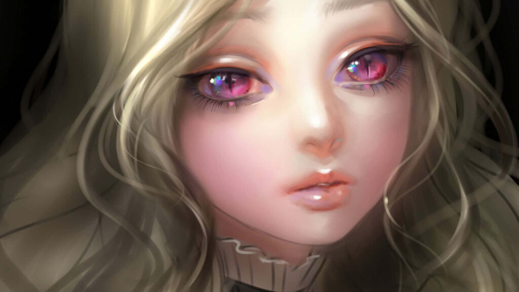 Charming 3D Anime Girl Wallpaper with Detailed Features & Soft Colors