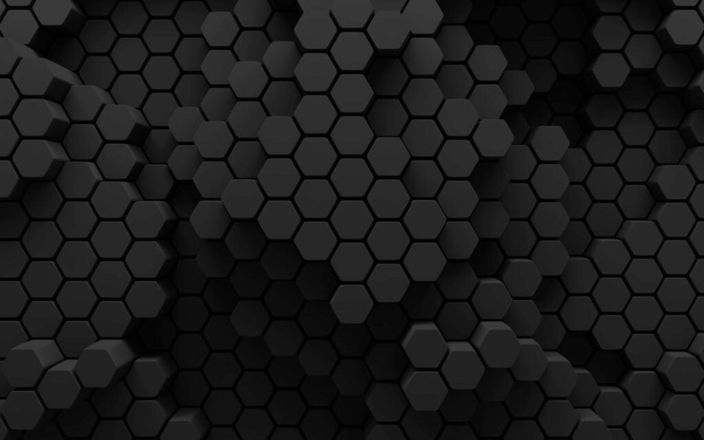Modern Black Hexagon Wallpaper: 3D Geometric Background Design