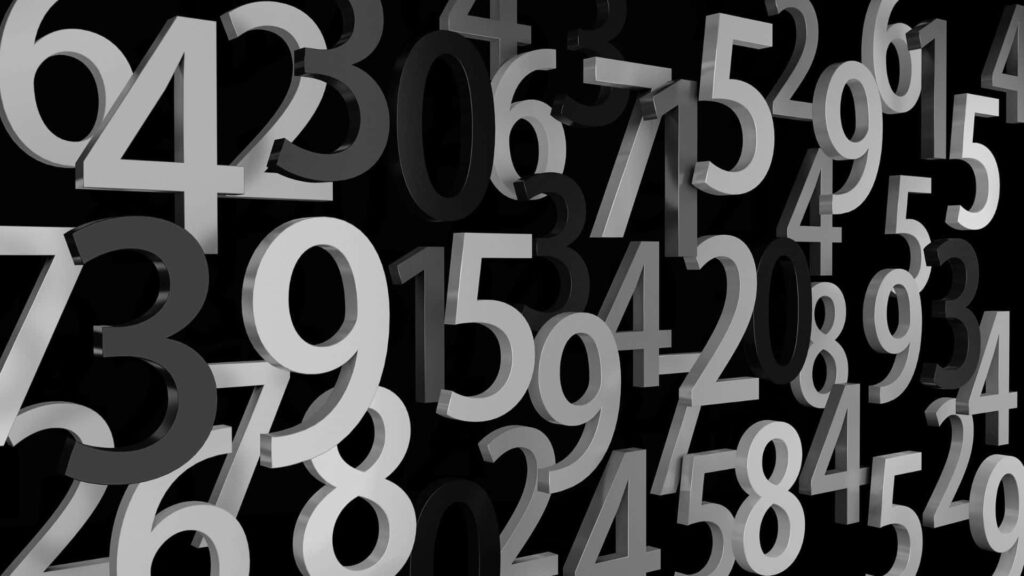 3D Black & White Number Wallpaper on Dark Background