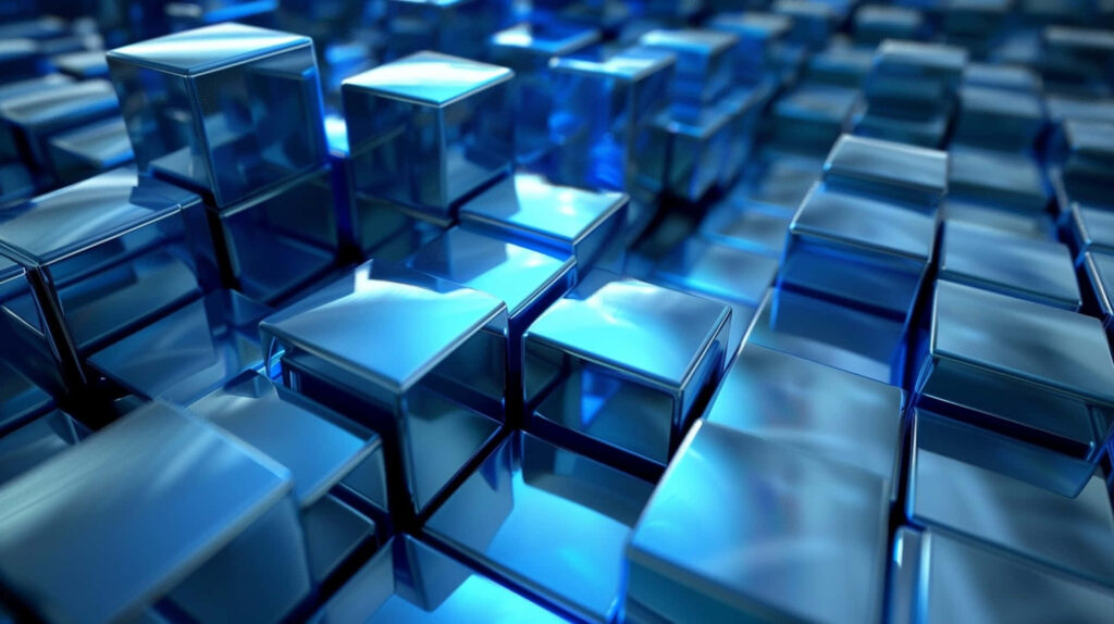 Modern 3D Blue Cube Abstract Wallpaper - Engaging Background Design
