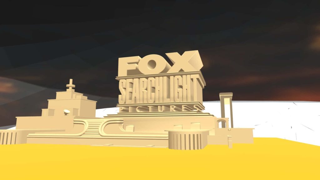 3D CGI Fox Searchlight Pictures logo wallpaper gold design dark moody sky cinematic background