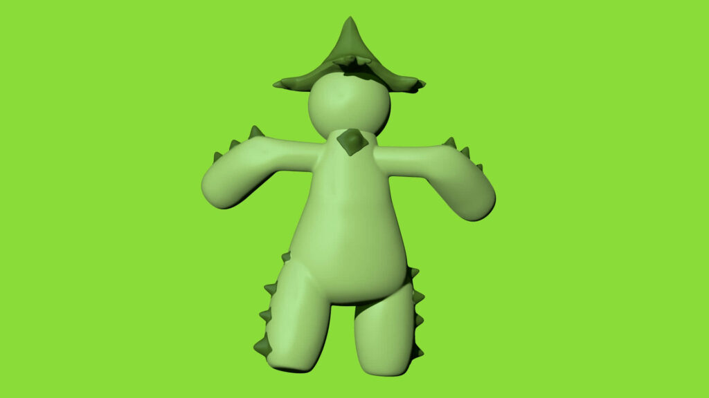 3D Cacturne Character Wallpaper - Stylish Lime Green Background