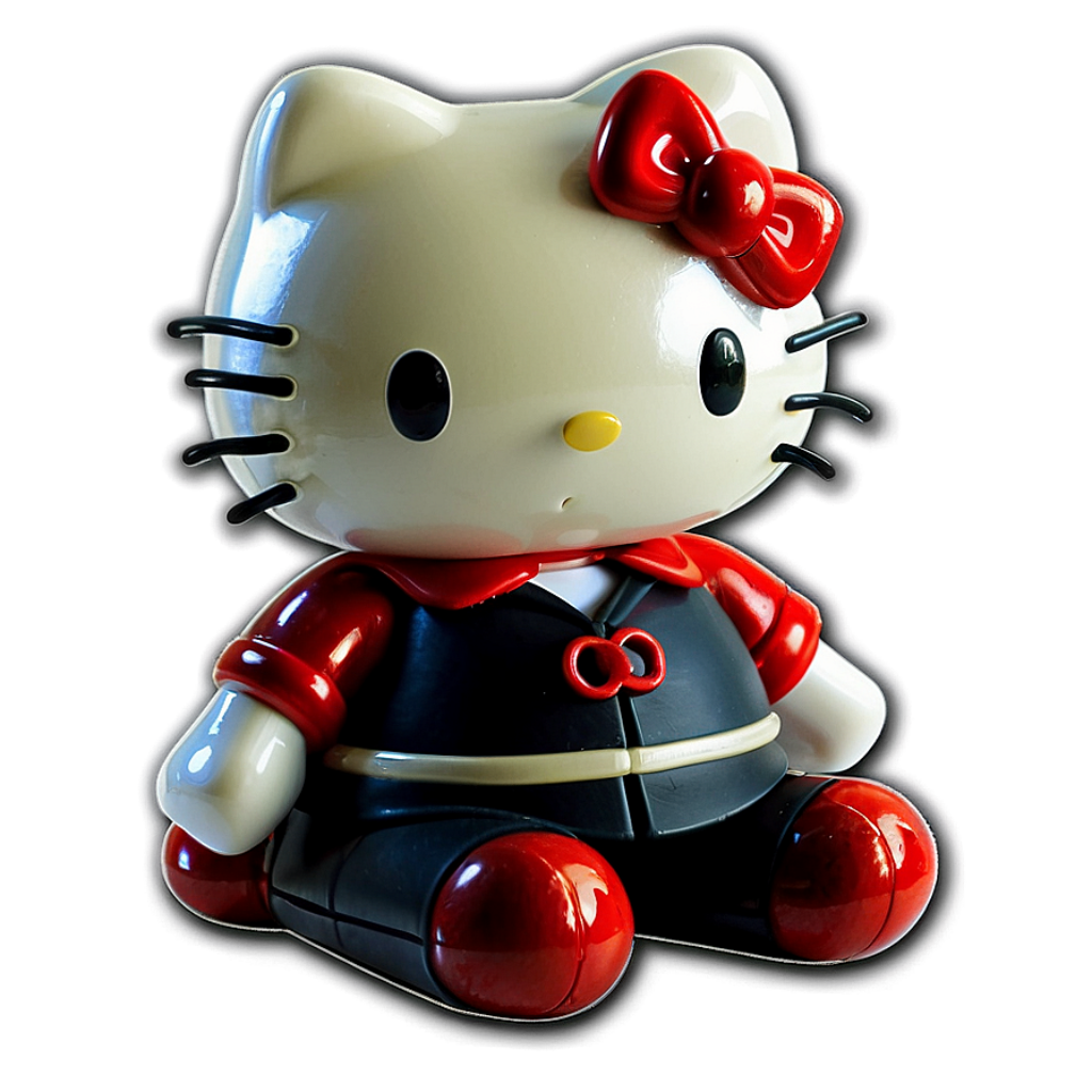 3D Cat-Like Character Wallpaper with Bow & Dark Background Details