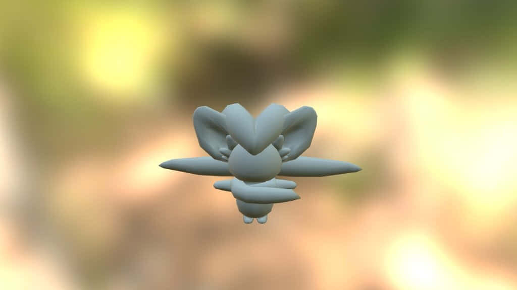Dynamic Cinccino 3D Model Wallpaper with Blurred Earthy Background