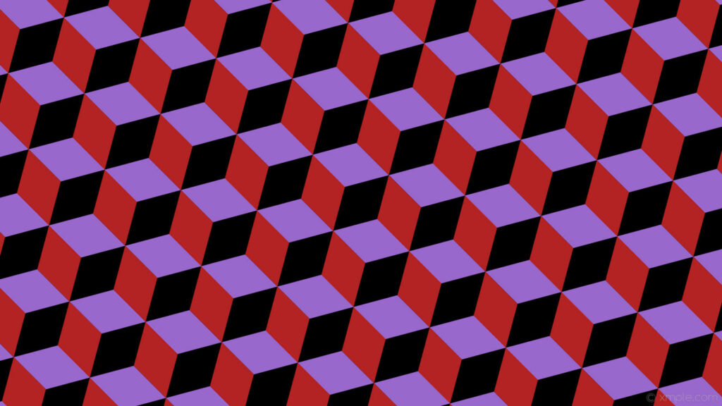 3D Cube Wallpaper: Red & Purple Geometric Design Background