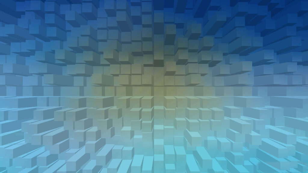 3D Blue Cube Gradient Wallpaper - Modern Dynamic Background