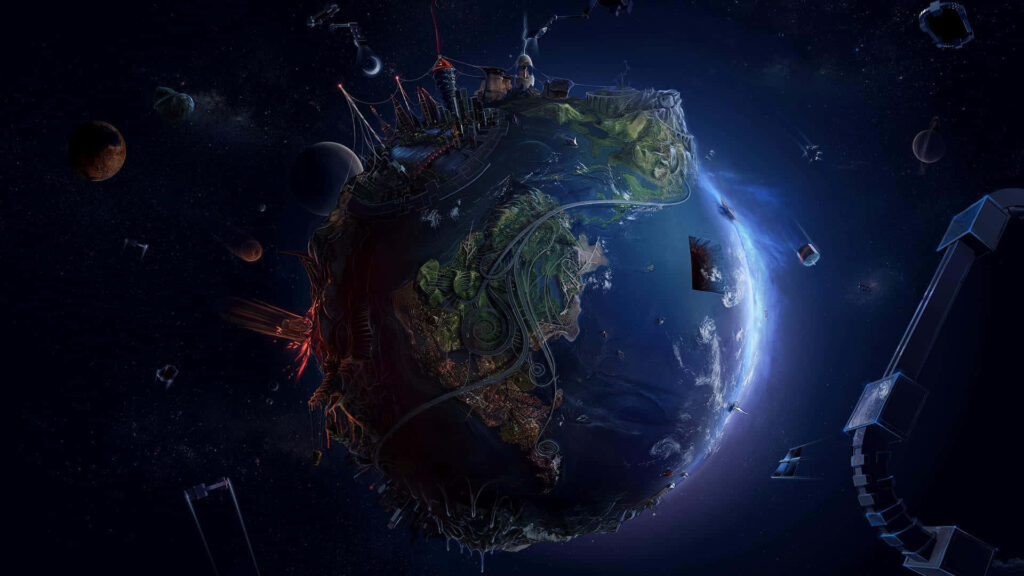 3D Earth Wallpaper: Tech Meets Nature in Cosmic Background