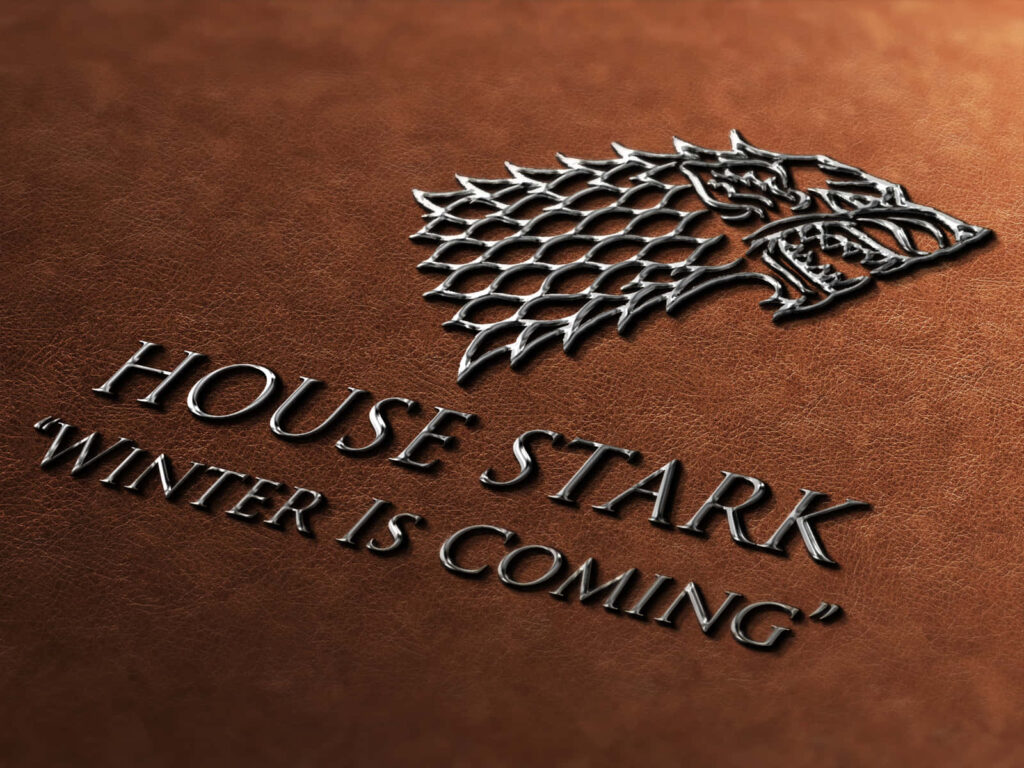 3D Embossed House Stark Wallpaper: Winter Is Coming Direwolf Design