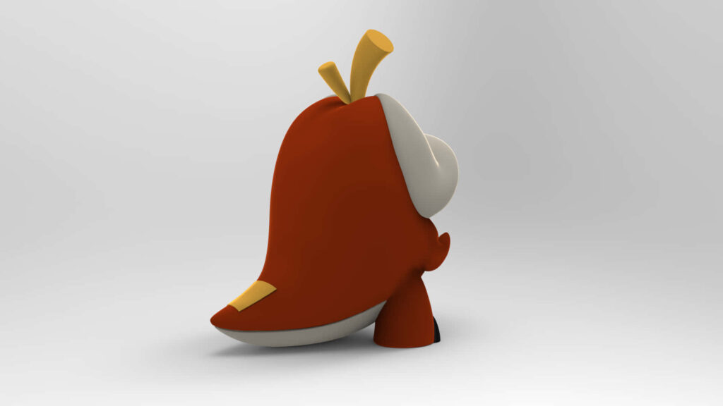 3D Fuecoco Pokémon Wallpaper with Gradient Background Design