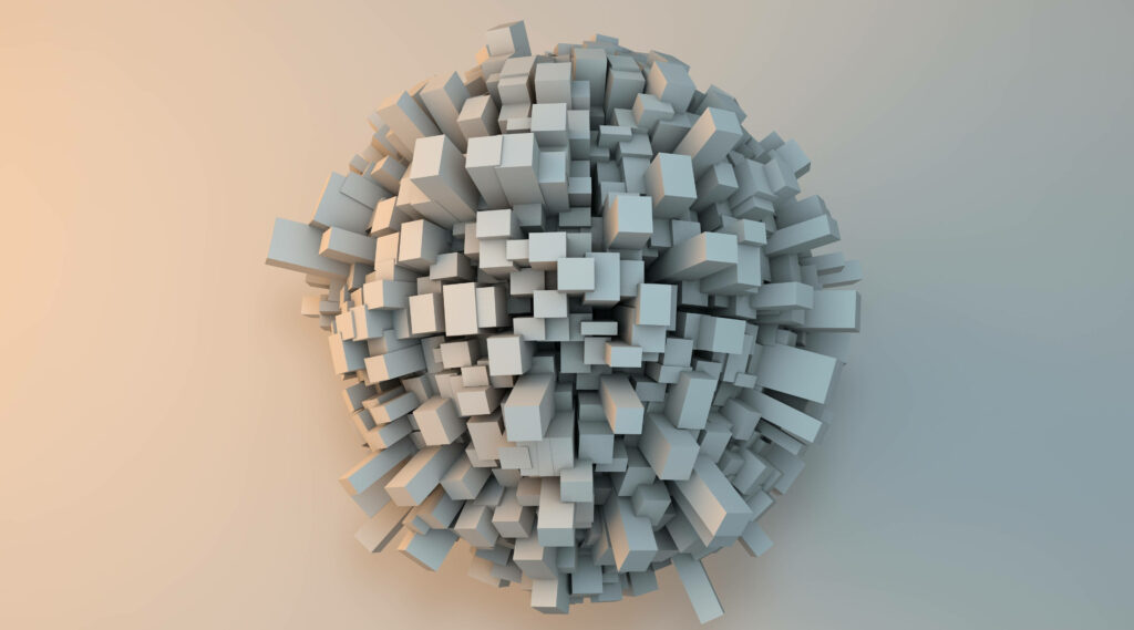 3D Geometric Sphere Wallpaper: Modern Abstract Design in Soft Tones