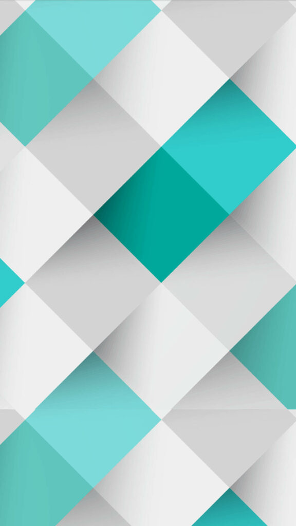 Modern Geometric 3D Wallpaper in Turquoise & White for Android