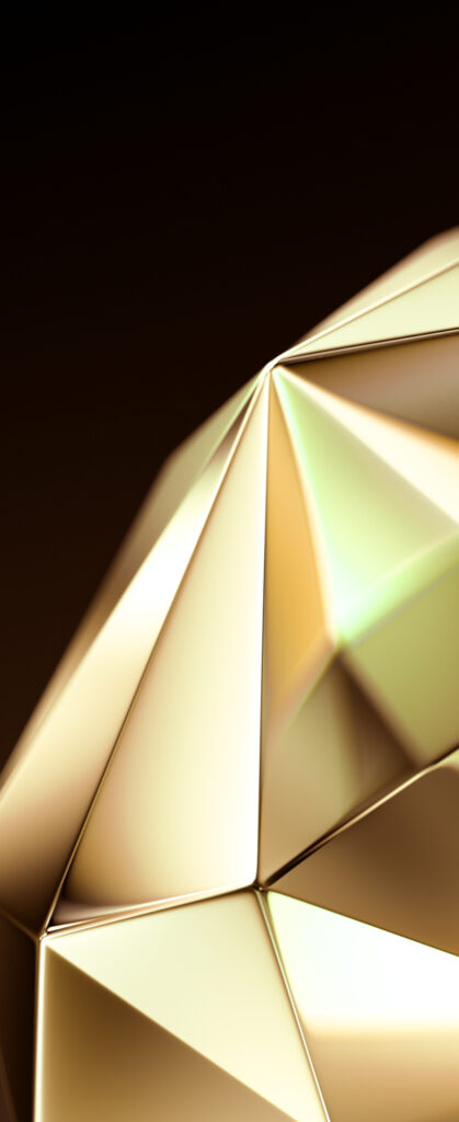 Elegant 3D Geometric Gold Wallpaper for Tecno Phantom V Fold 2