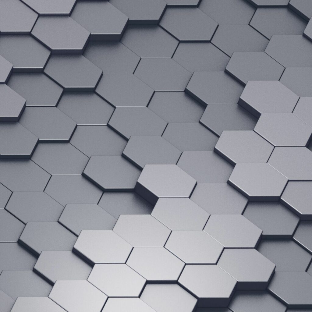 3D Gray Honeycomb Wallpaper: Modern Geometric Hexagonal Design