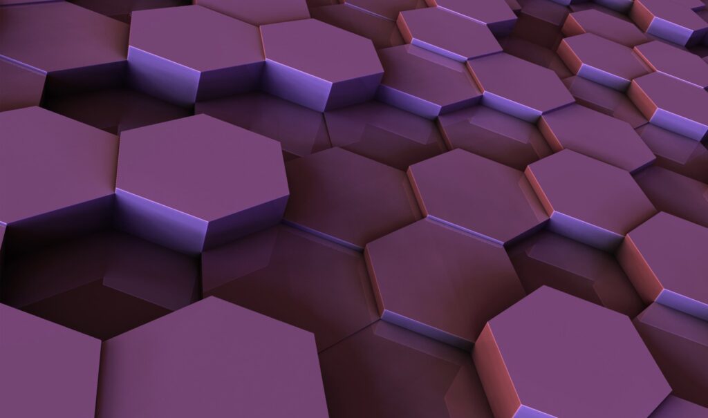 Dynamic 3D Hexagonal Purple Wallpaper for Modern Backgrounds